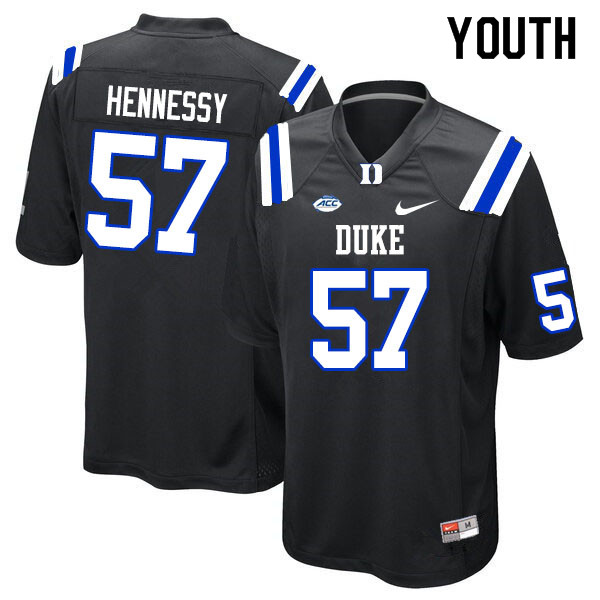 Youth #57 Thomas Hennessy Duke Blue Devils College Football Jerseys Sale-Black